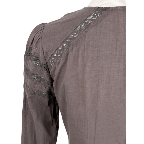 NWOT Free People Lace Tunic Mini Dress | Charcoal Whimsigoth Boho Grunge Fairy S - Picture 9 of 16